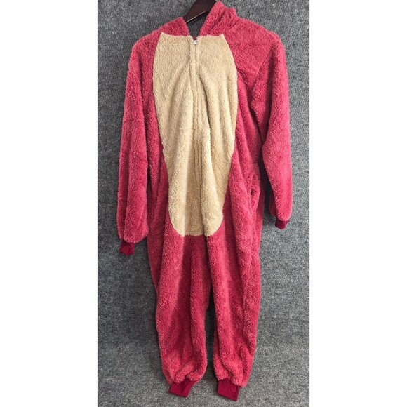 Gonaap Fleece Red Bear Adult Pajamas Costume Onesie Small Cozy Funny - Picture 1 of 9